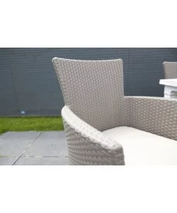 POLTRONA DA GIARDINO "IOWA DINING CHAIR" CON CUSCINO COLORE CAPPUCCINO, 89X60X62 CM - KETER