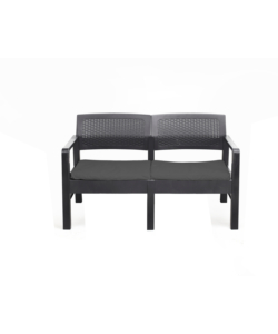 PANCA DA ESTERNO "SAWU" IN POLIPROPILENE CON CUSCINO ANTRACITE 121X58X74 CM