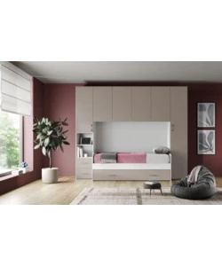 CAMERA PONTE "PONTE EASY" BIANCO FRASSINO GRIGIO 287,4X92X245 CM