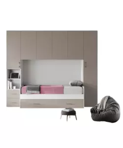 CAMERA PONTE "PONTE EASY" BIANCO FRASSINO GRIGIO 287,4X92X245 CM