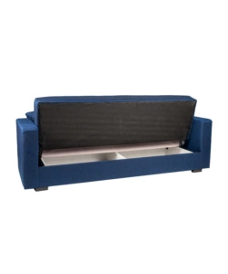 DIVANO LETTO "NORA" 3 POSTI IN TESSUTO BLU, 212X80X87 CM