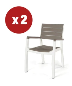 SET 2 SEDIE DA GIARDINO KETER "HARMONY" IN POLIPROPILENE CAPPUCCINO 59X60X86 CM