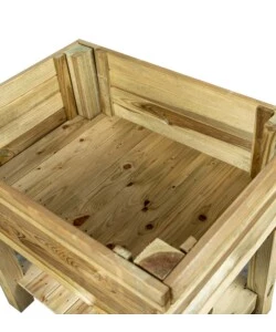 FIORIERA PER ORTO DA ESTERNO CON SUPPORTO IN LEGNO DI PINO 80X60X80H CM