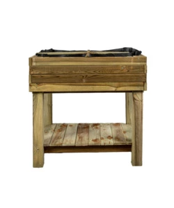 FIORIERA PER ORTO DA ESTERNO CON SUPPORTO IN LEGNO DI PINO 80X60X80H CM