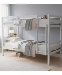 Letto a castello Bellahome  "Lione" in pino massello laccato bianco 90x190 cm