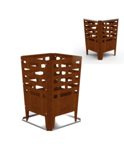 BRACIERE PER LEGNA BARBECOOK "JILL" IN ACCIAIO CORTEN, 38X38 CM