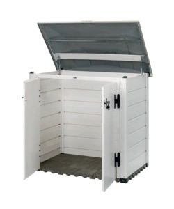BOX DA GIARDINO GAROFALO "TUSCANY EVO 100" IN PVC BIANCO 1005 LT 131X88X133 CM