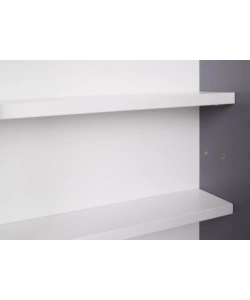 VETRINETTA SCAFFALE IN LEGNO GRIGIO CON ANTE IN VETRO SCORREVOLI, 80X9,5X60 CM