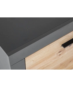 MOBILE PORTA TV 2 ANTE GRIGIO E QUERCIA, 180X41,6X49 CM