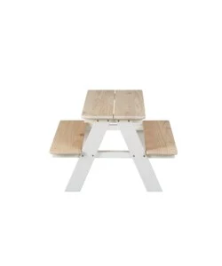 SET TAVOLO CON PANCHE IN PINO MASSELLO, 90X82X50 CM