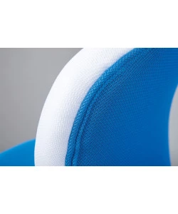 SEDIA UFFICIO IN TESSUTO AZZURRO E BIANCO, 52X56X94-103,5 CM