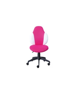 SEDIA UFFICIO IN TESSUTO LAMPONE E BIANCO, 52X56X94-103,5 CM