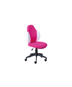 SEDIA UFFICIO IN TESSUTO LAMPONE E BIANCO, 52X56X94-103,5 CM