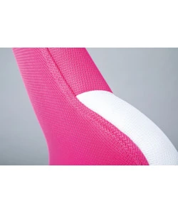 SEDIA UFFICIO IN TESSUTO LAMPONE E BIANCO, 52X56X94-103,5 CM