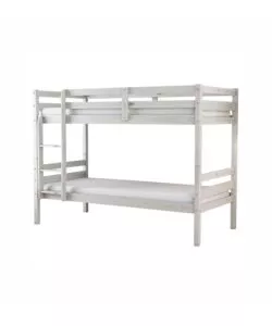 LETTO A CASTELLO "LIONE" IN PINO MASSELLO BIANCO 90X190X150 CM