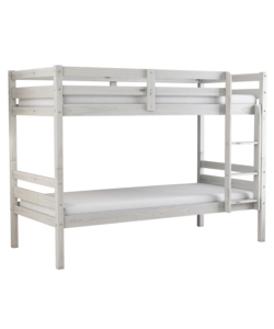 LETTO A CASTELLO "LIONE" IN PINO MASSELLO BIANCO 199,5X97X150 CM