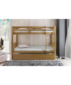 LETTO A CASTELLO BELLAHOME "TOLOSA" IN PINO MASSELLO MIELE 201,5X97,5X156 CM