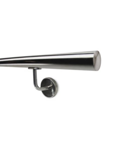 CORRIMANO TONDO IN ACCIAIO INOX AISI 316 LUCIDO DA 2 METRI - KIT COMPLETO CON ANCORAGGIO