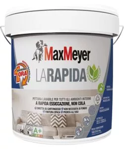 PITTURA PER INTERNI CON ASCIUGATURA RAPIDA IN 1 ORA, 14 LITRI - MAX MEYER