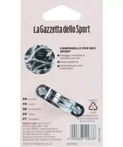 CAMPANELLO PER BICICLETTA GAZZETTA DELLO SPORT NERO, DIAMETRO 60 MM