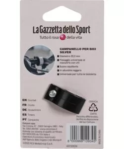 CAMPANELLO PER BICICLETTA GAZZETTA DELLO SPORT SILVER, DIAMETRO 22,2 CM