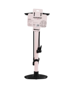 POMPA GONFIAGGIO PER OFFICINA LA GAZZETTA DELLO SPORT IN ACCIAIO COLORE ROSA CON MANOMETRO, 26X14,5X59 CM