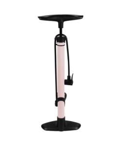 POMPA GONFIAGGIO PER OFFICINA LA GAZZETTA DELLO SPORT IN ACCIAIO COLORE ROSA CON MANOMETRO, 26X14,5X59 CM