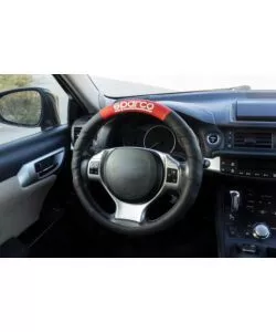 COPRIVOLANTE UNIVERSALE PER AUTO SPARCO NERO E ROSSO