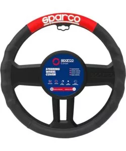 COPRIVOLANTE UNIVERSALE PER AUTO SPARCO NERO E ROSSO