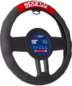 COPRIVOLANTE UNIVERSALE PER AUTO SPARCO NERO E ROSSO