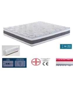 MATERASSO MATRIMONIALE "MEMORY PLATINUM PLUS" IN MEMORY FOAM 160X190X22 CM