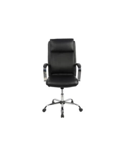SEDIA UFFICIO "PRINCETON" IN ECOPELLE NERA, 64X75X115-123 CM