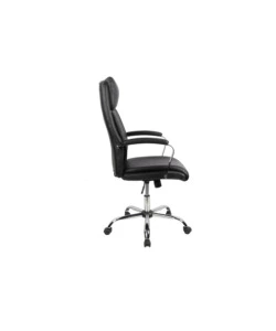 SEDIA UFFICIO "PRINCETON" IN ECOPELLE NERA, 64X75X115-123 CM