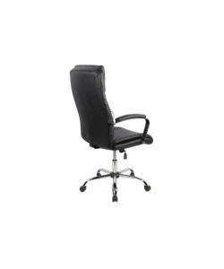 SEDIA UFFICIO "PRINCETON" IN ECOPELLE NERA, 64X75X115-123 CM