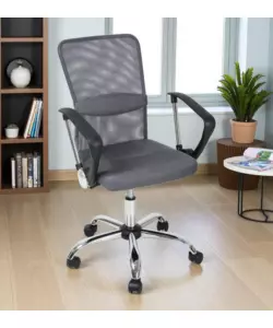 SEDIA DA UFFICIO TRASPIRANTE BELLAHOME "STANFORD" CON BRACCIOLI IN TESSUTO GRIGIO 56X53,5X91,5-101,5 CM