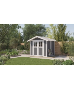 CASETTA DA GIARDINO IN PVC GROSFILLEX "DECO 5" GRIGIO SCURO E BIANCO 295X261X236 CM - COD. 22905276