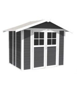 CASETTA DA GIARDINO IN PVC GROSFILLEX "DECO 5" GRIGIO SCURO E BIANCO 295X261X236 CM - COD. 22905276