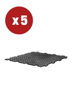 PROMO 5 PIASTRELLE IN PVC AD INCASTRO TENAX LINE - 500x500x8 MM - COLORE NERO