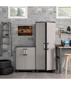 ARMADIO IN RESINA BASSO KETER "SISTEMA NEW" GRIGIO, 68X39X90 CM