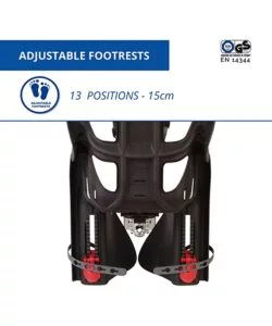 SEGGIOLINO POSTERIORE NERO E ROSSO PER BICICLETTA PER BAMBINI, MAX. 22 KG, DA 3 A 8 ANNI - SI FISSA AL TELAIO