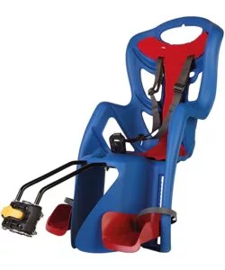SEGGIOLINO POSTERIORE BLU PER BICICLETTA PER BAMBINI, MAX. 22 KG, DA 3 A 8 ANNI - SI FISSA AL TELAIO