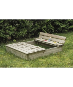 SABBIERA DA GIARDINO PER BAMBINI IN LEGNO DI PINO IMPREGNATO IN AUTOCLAVE, 112X112 CM