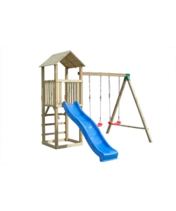 GIOCO DA GIARDINO PER BAMBINI CON TORRETTA SINGOLA, SCIVOLO E ALTALENA, 320X280X265 CM