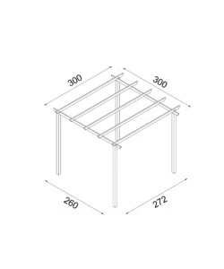 PERGOLA DA ESTERNO LIBERA "ECO" IN LEGNO DI PINO, 300X300 CM