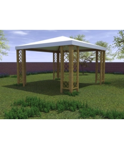 GAZEBO DA ESTERNO "CAPRI" CON GRIGLIATI IN LEGNO, 300X300 CM