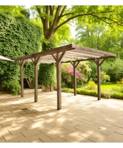 TETTOIA AUTO SINGOLA IN LEGNO 304X512X233 CM