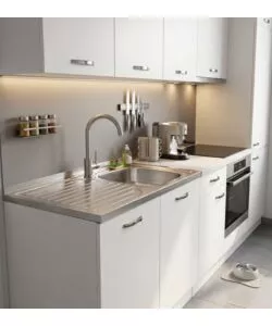 Lavello da cucina con singola vasca a destra e gocciolatoio 80x50 cm