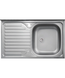 Lavello da cucina con singola vasca a destra e gocciolatoio 80x50 cm