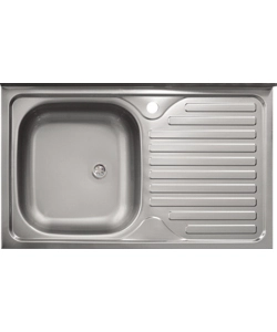 Lavello da cucina con singola vasca a sinistra e gocciolatoio 80x50 cm