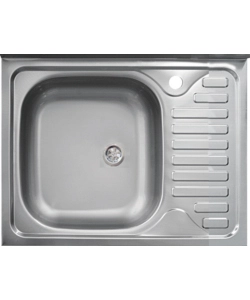 Lavello da cucina con singola vasca a sinistra e gocciolatoio 60x50 cm